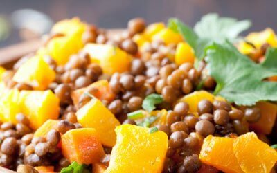 bowl of high protein lentil