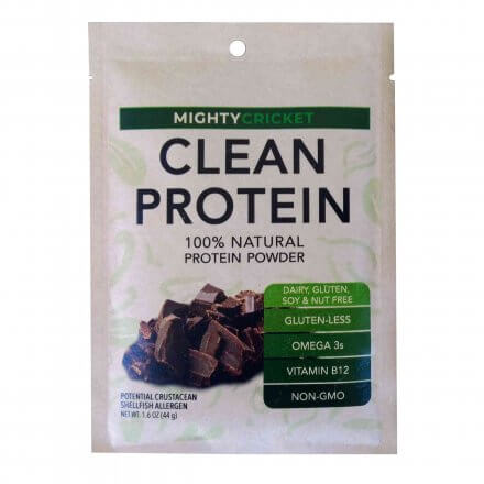 Cricket protein single serving bag chocolate